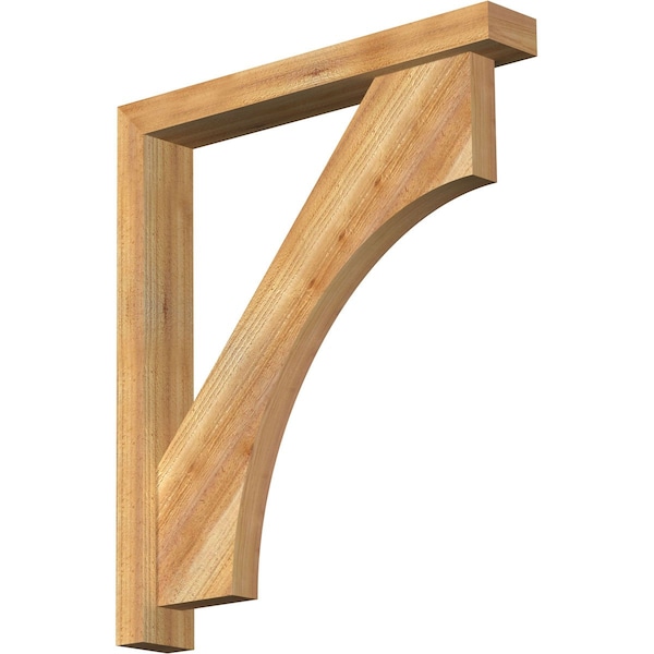Ekena Millwork Westlake Block Rough Sawn Bracket w/ Offset Brace, Western Red Cedar, 4"W x 26"D x 30"H BKT0402X26X30WTL05RWR - main